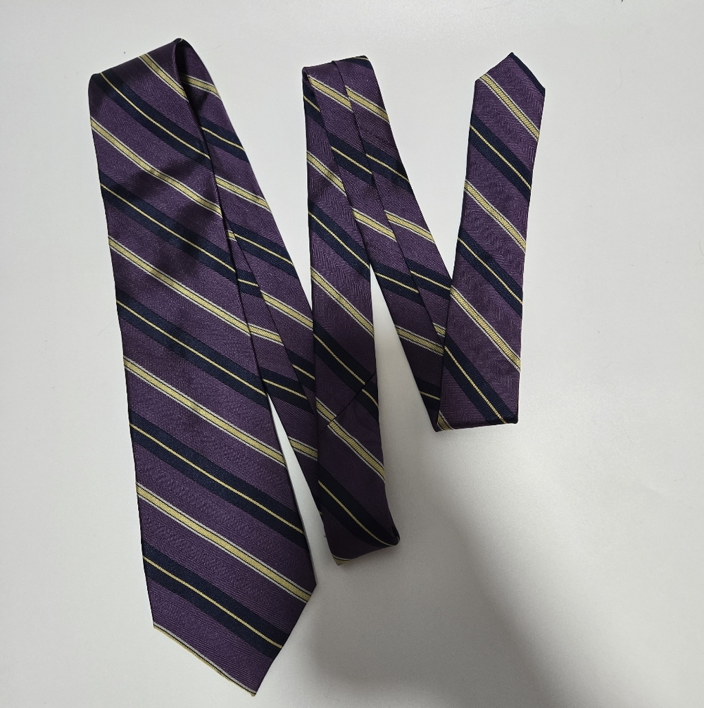 Lauren Ralph Lauren Purple Silk Tie Striped Business Formal Career Wear